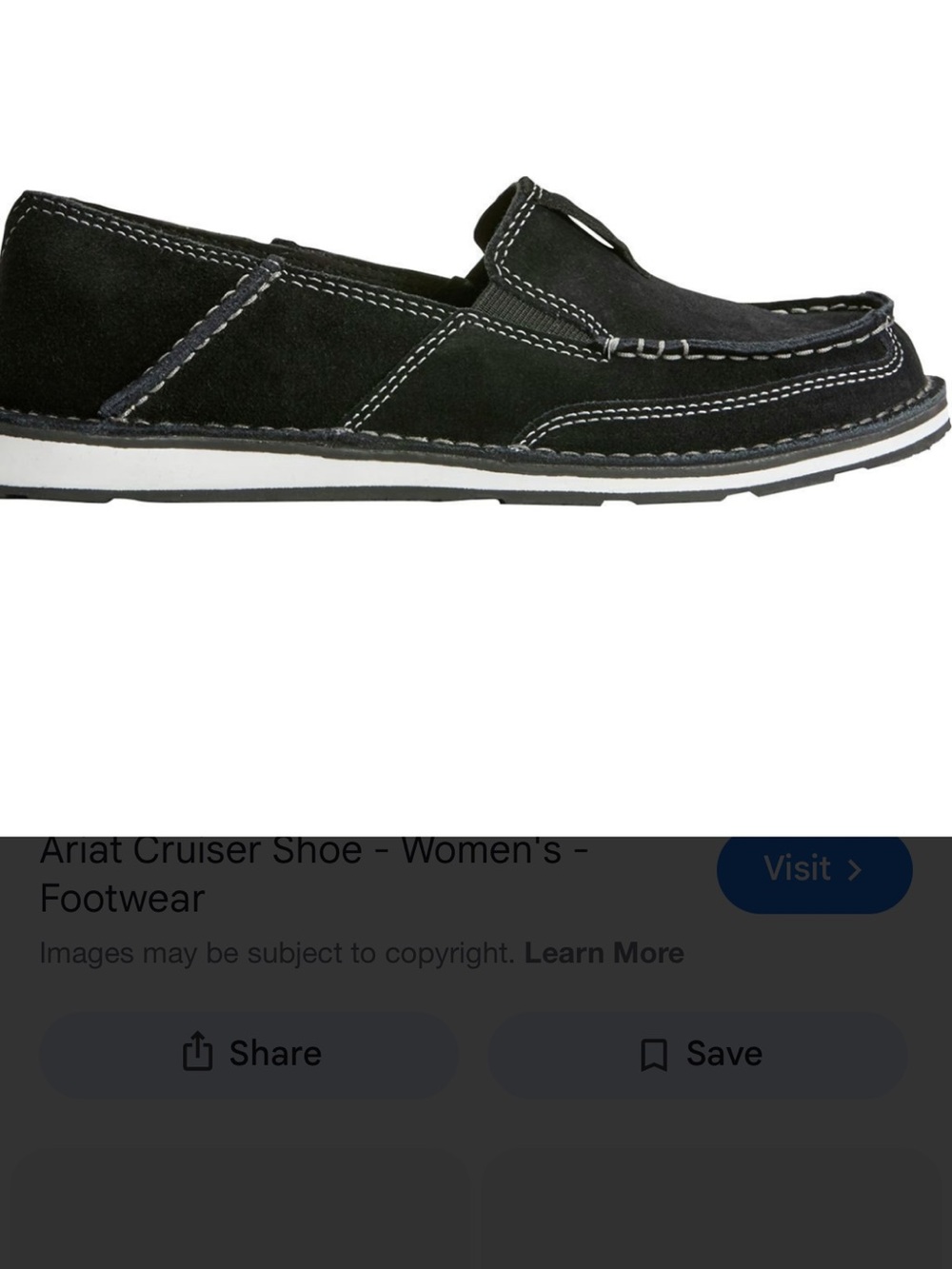 Ariat women’s cruiser slip on shoes black suede size 9